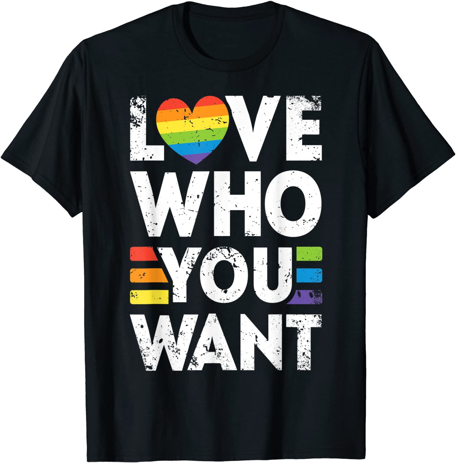 Rainbow LGBTQ T-Shirt For Gay/ Love Who You Want Gay Pride LGBT Men Women
