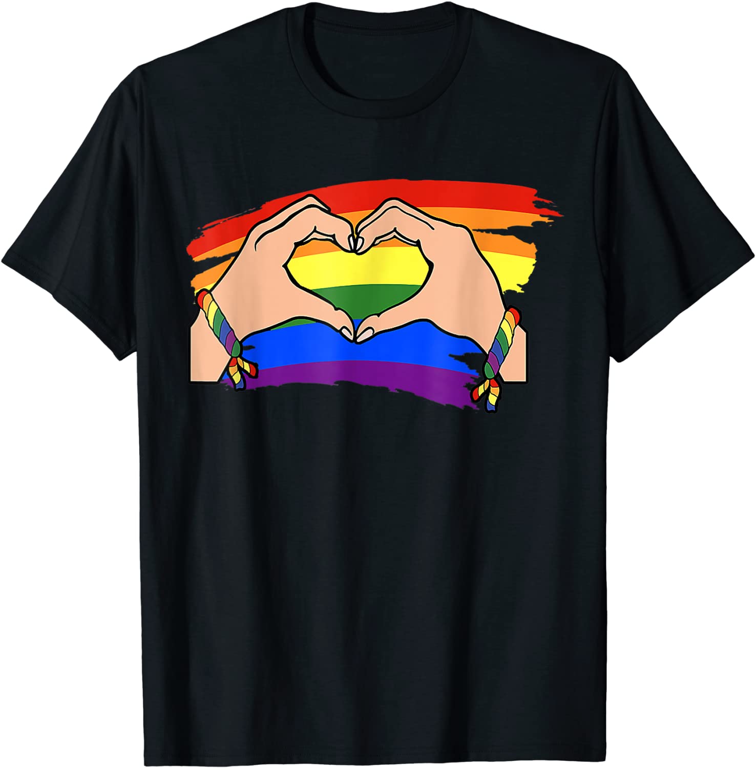 LGBT Rainbow Flag T shirt/ Love Heart Ally T Shirt/ Gay Pride Shirt/ Gift On Pride Month