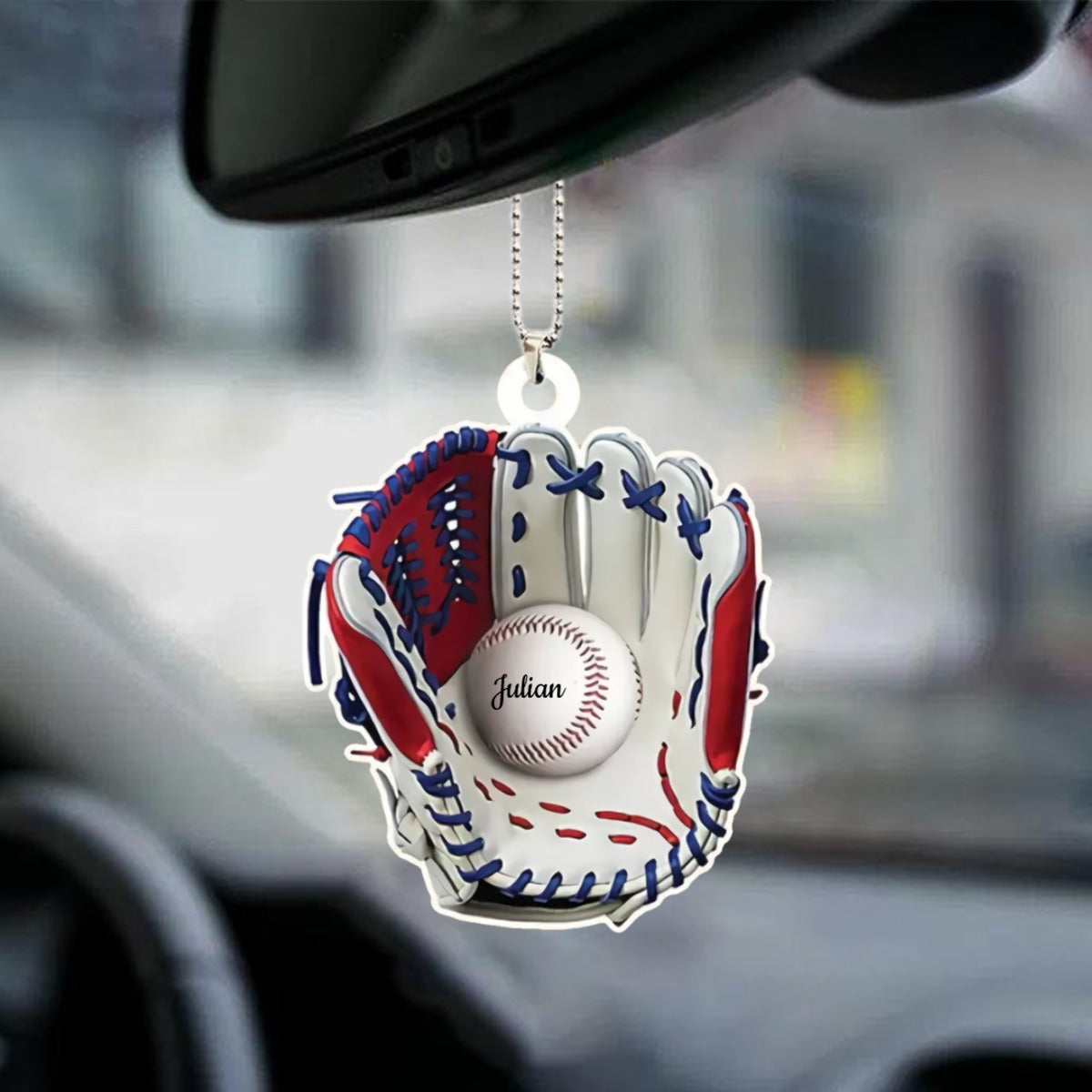 Personalized Baseball Acrylic Ornament For Car/ Car Hanging Ornament For Baseball Lovers