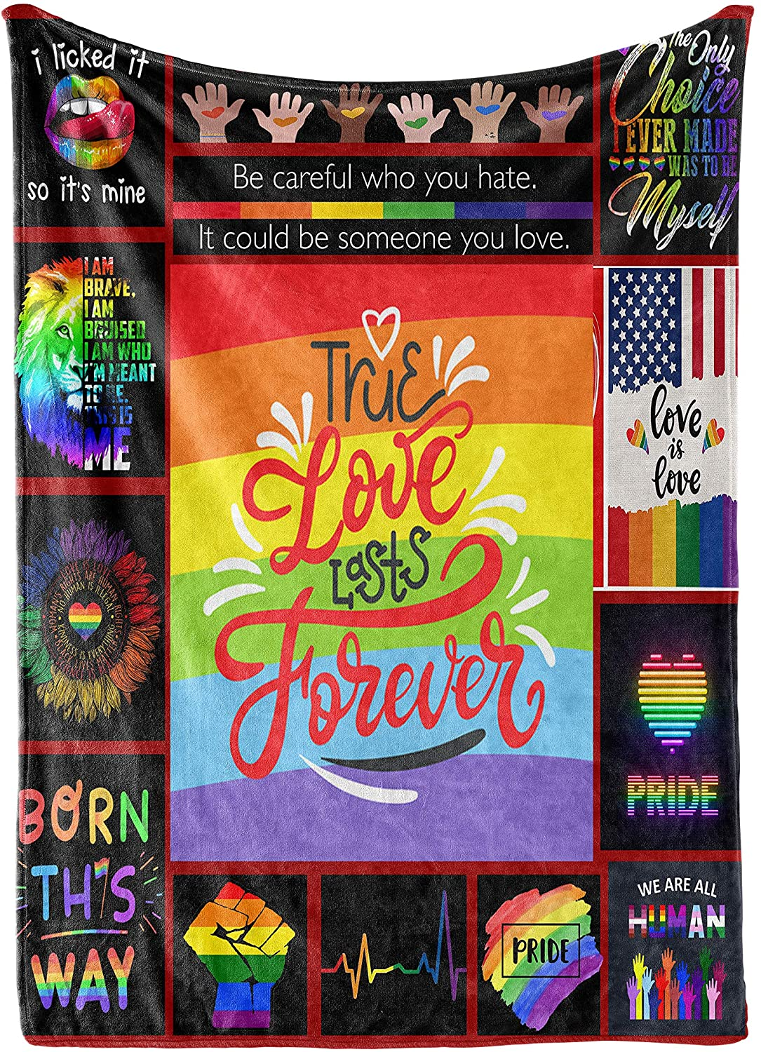 Throw Blankets Lgbt Gay Pride Flannel Fleece Blanket For Couch Outdoors/ Christmas Lgbt Gifts/ Pride Lgbt Gifts