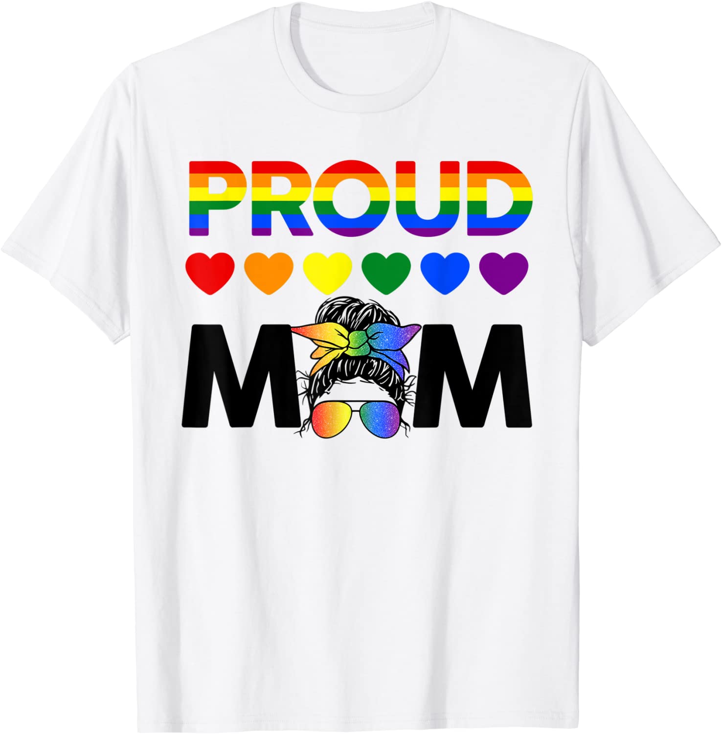 Lesbian Mom T Shirt/ Messy Bun Proud Mom LGBT Lesbian Women T-Shirt