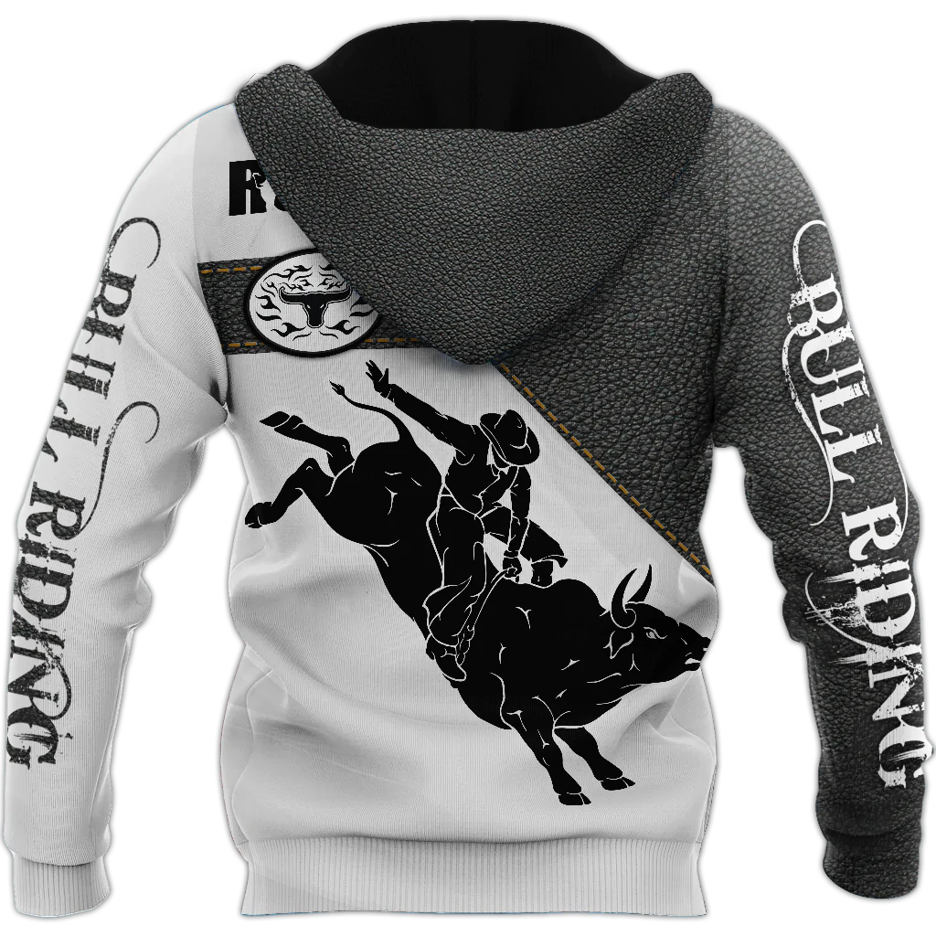 Personalized Black Rodeo On Hoodie/ Sublimation Bull Riding On Hoodies For Men And Women