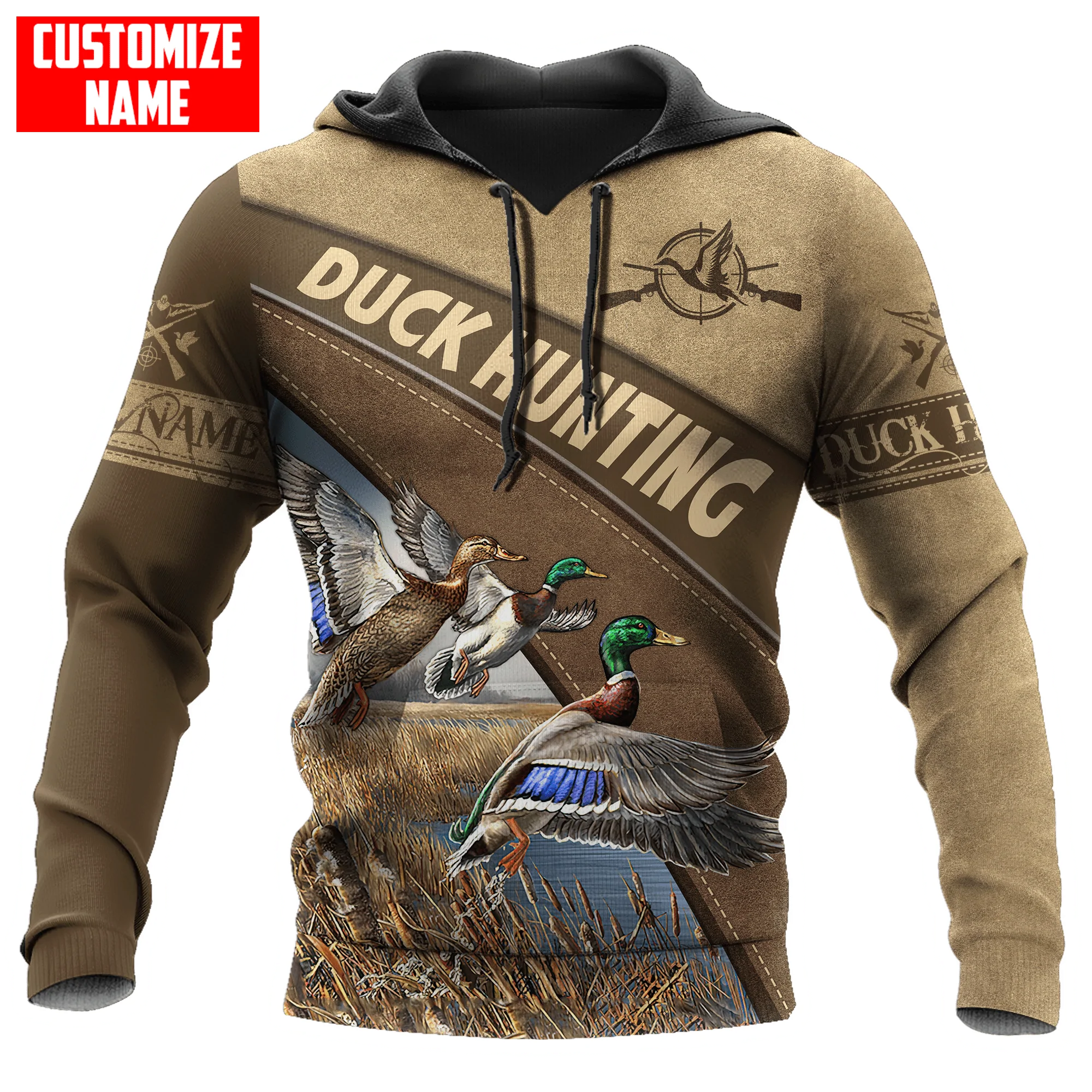 Custom Duck Hunting Hoodie/ 3D All Over Print Duck Hunting Hoodies For Him Her/ Hunter Hoodie Hunter Gift
