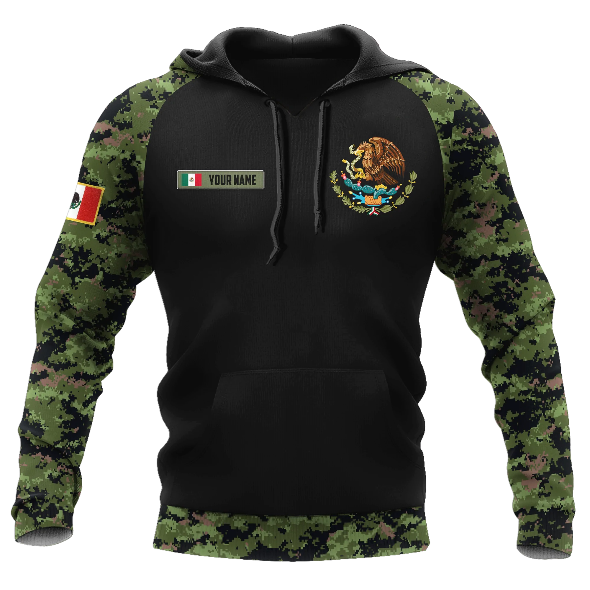 Custom Name Mexico Coat Of Arms Hoodie/ Mexico Hoodies For Men And Women
