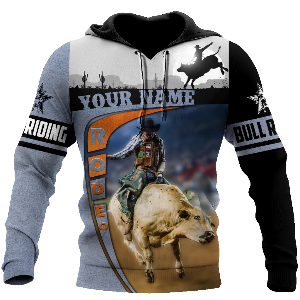 Personalized Name Bull Riding Unisex Hoodies Desert/ Bull Hoodie/ Riding Hoodie