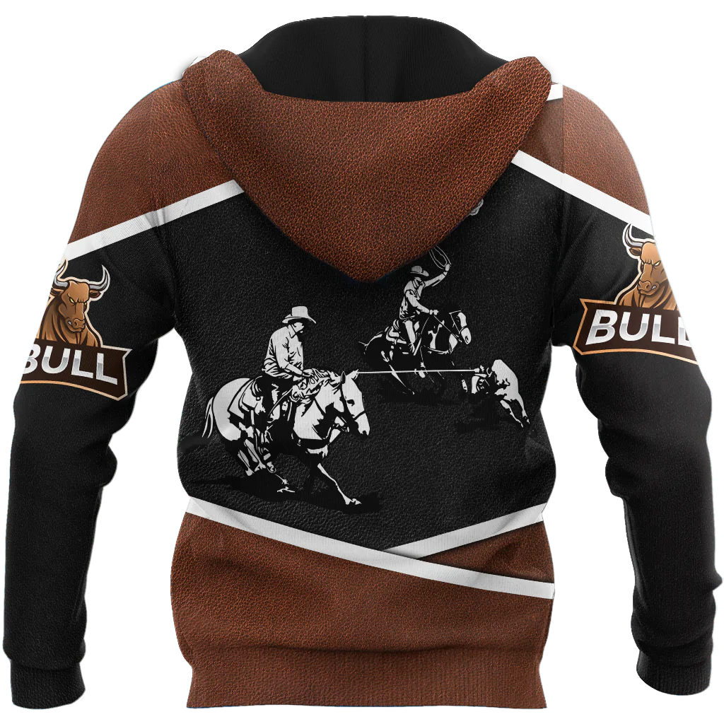 Personalized Name Bull Riding Unisex Hoodie Black Team Roping Hoodie/ Cowboy Hoodies