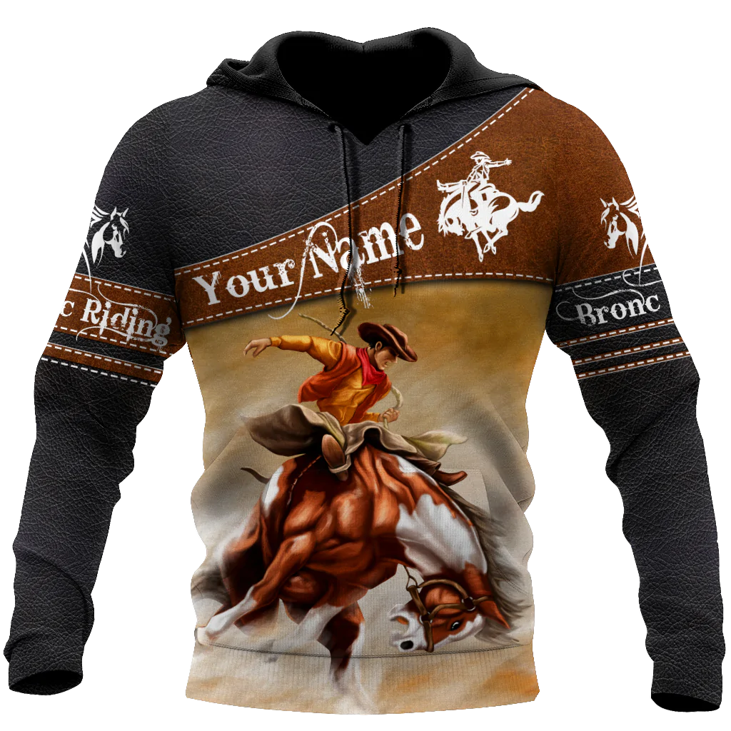 Custom Name Rodeo Hoodie Bronc Riding Horse Hoodie/ Gift For Horse Lovers