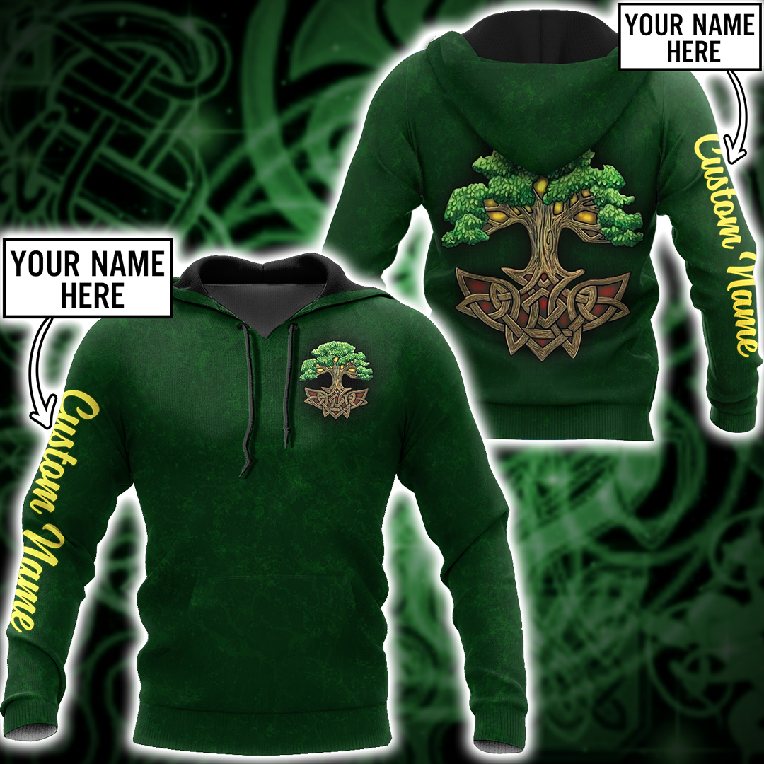 Dilypod Personalized Irish Tree Of Life Custom Name/ St Patrick''s Day 3D Shirt/ Tree Of Life Shamrock Shirt