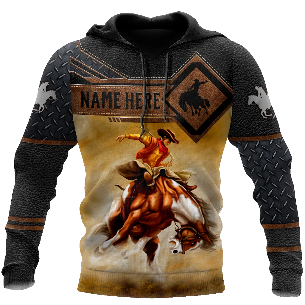 Personalized Name Rodeo Unisex Hoodies Bronc Riding Hoodie For My Boy Dad
