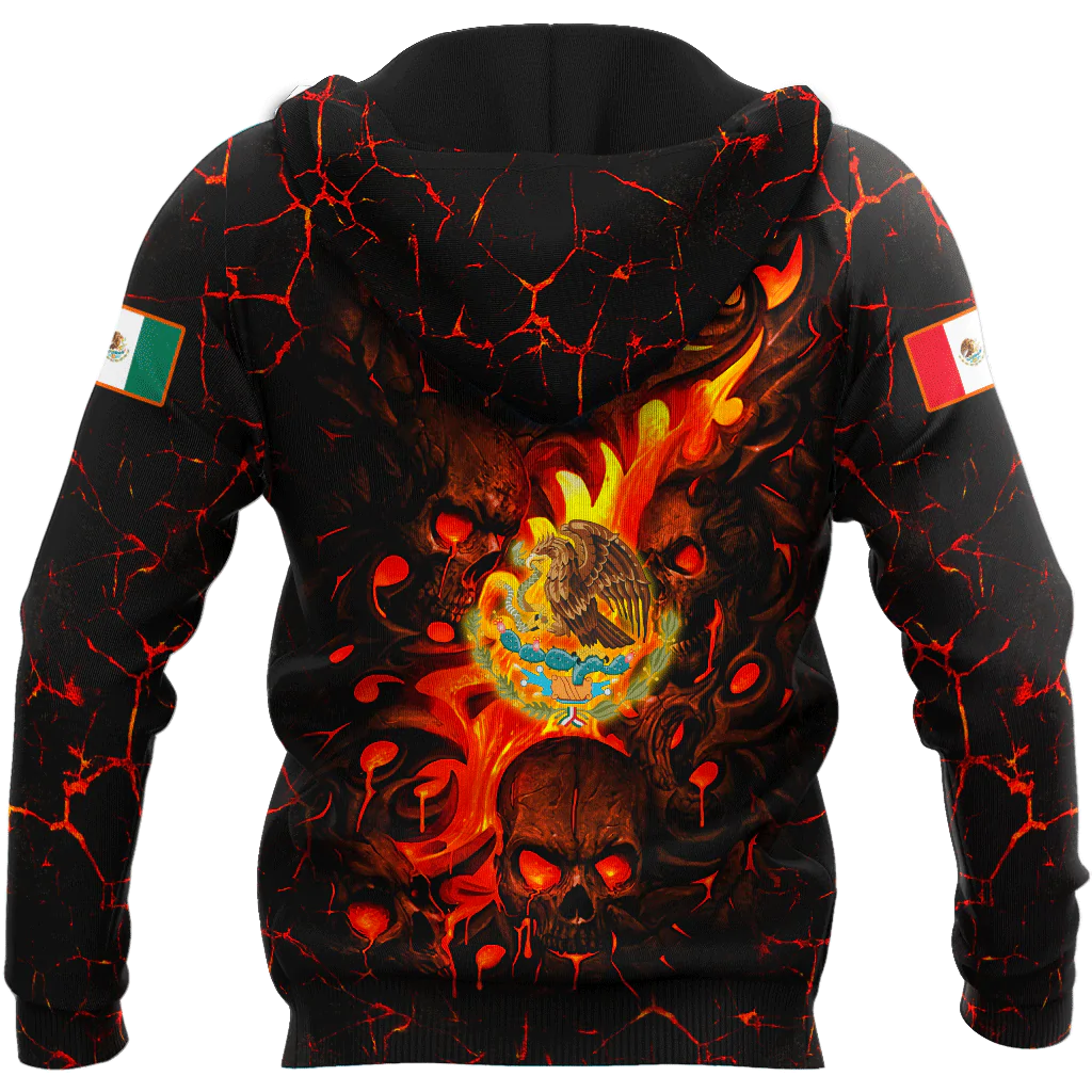 Mexican Skull Unisex Hoodie/ 3D All Over Printed Skull Mexican Hoodies/ Mexico Skull Hoodie