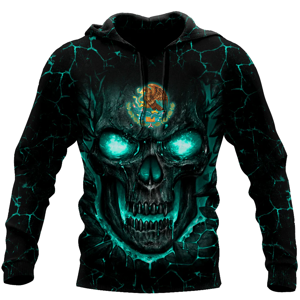 Coolspod Mexico Skull 3D Hoodie For Men And Women/ Skull Mexican Hoodie