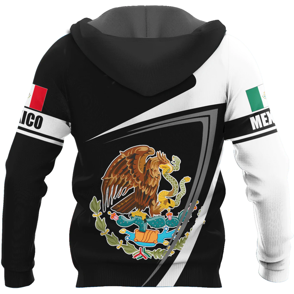 Customized With Name 3D Mexican Hoodie/ Mexican Eagle Snake On Hoodies/ Mexico Hoodie