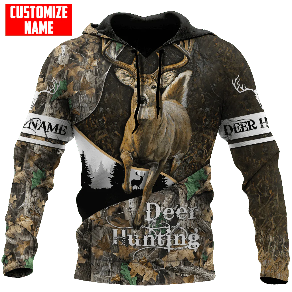 Personalized Deer Hunting Hoodie Camo Pattern Hunting Hoodies For Men And Women/ Hunter Gifts
