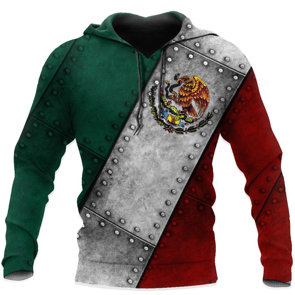 Personalized Mexico Scartch All Over Printed Unisex Hoodie/ 3D Mexican Men Hoodie/ Mexico Gift