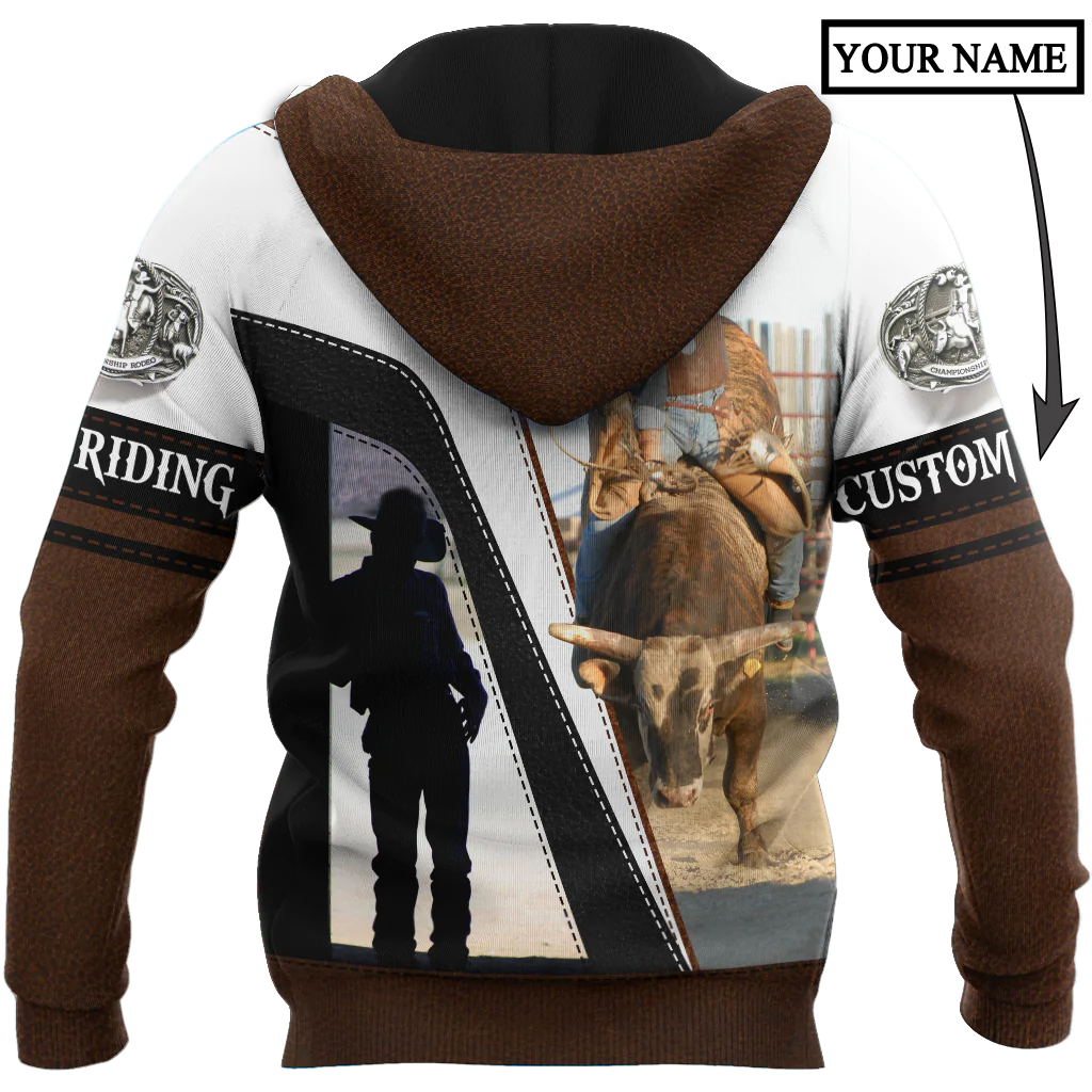 Personalized Bull Riding Unisex Hoodie Ride The Bull Hoodie For Cowboy