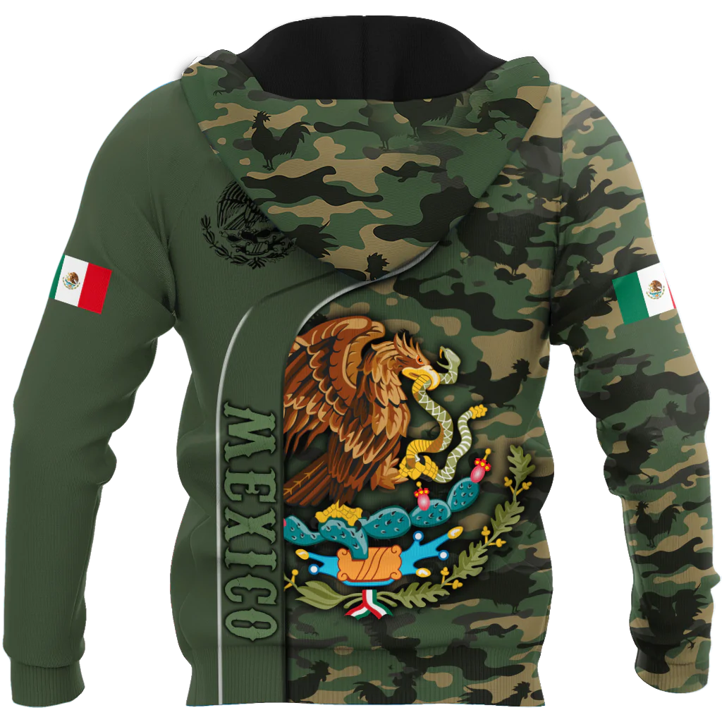 Personalized Name Mexico Camo Unisex Hoodie/ Mexican Camo Eagle Hoodies/ Mexico Hoodie