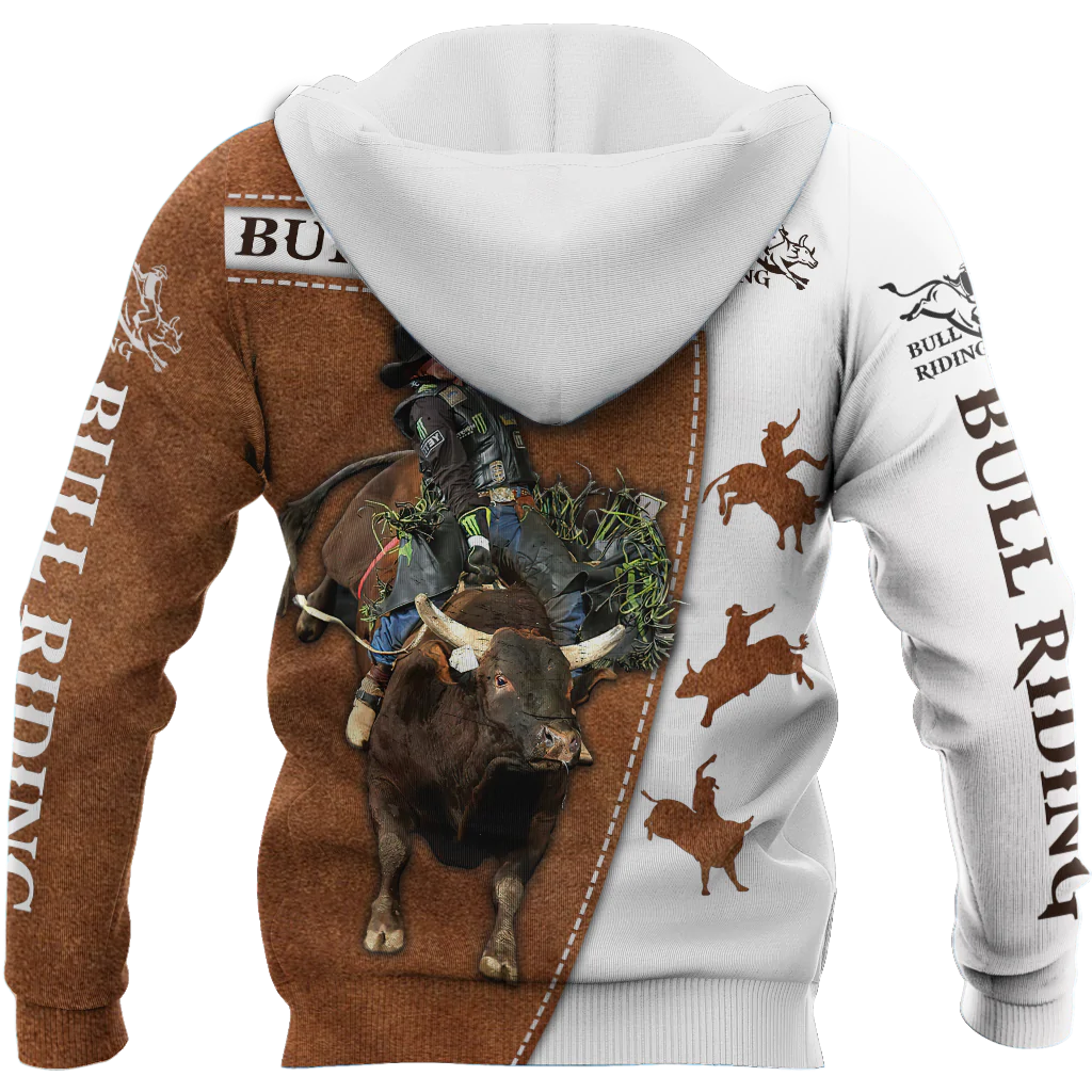 Personalized Brown Hoodie With Bull Riding/ Bull Riding Hoodies For My Son Boy/ Riding Hoodies