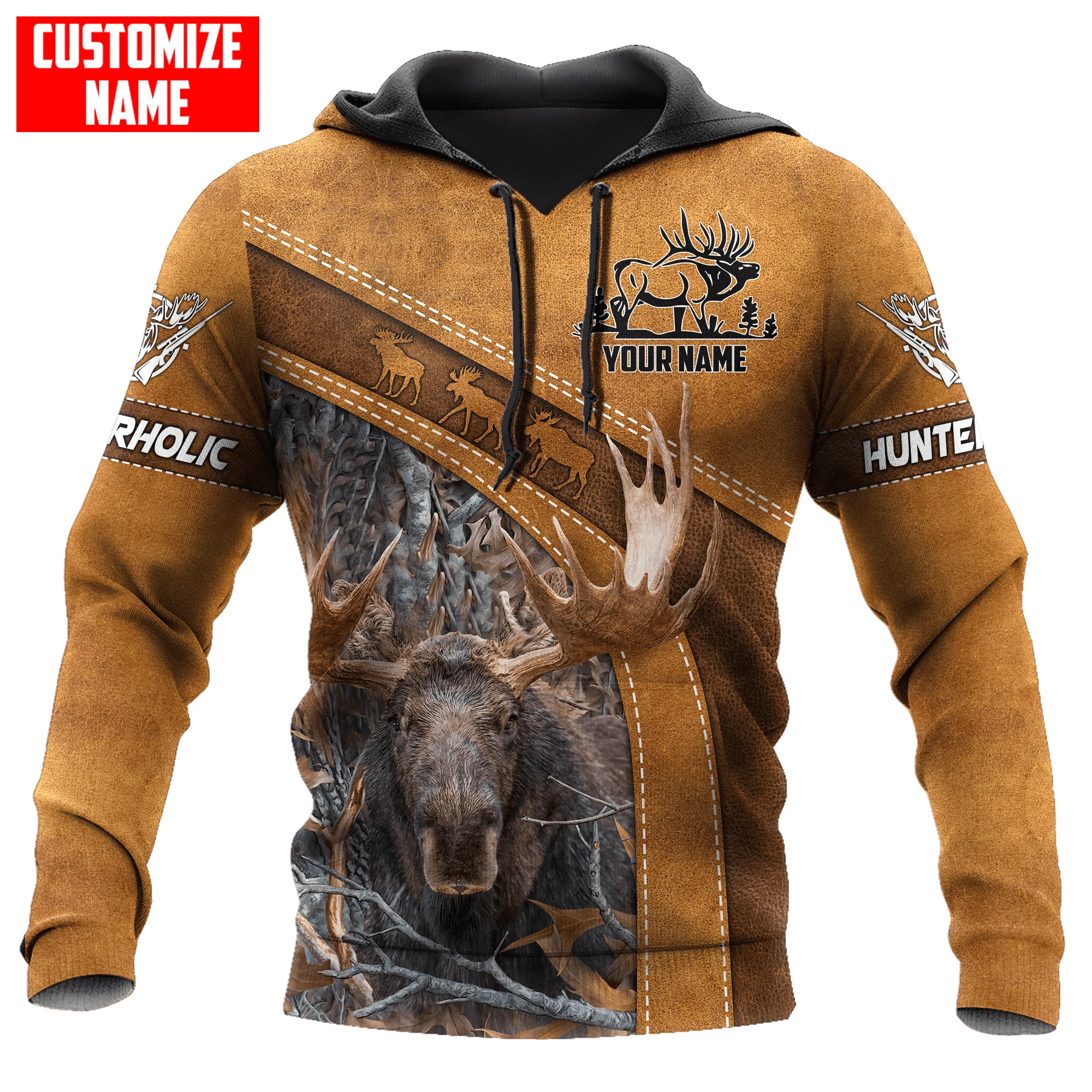 Moose Hunting Custom Hoodie/ 3D All Over Printed Moose Hunting Hoodie/ Hunter Hoodie Winnter