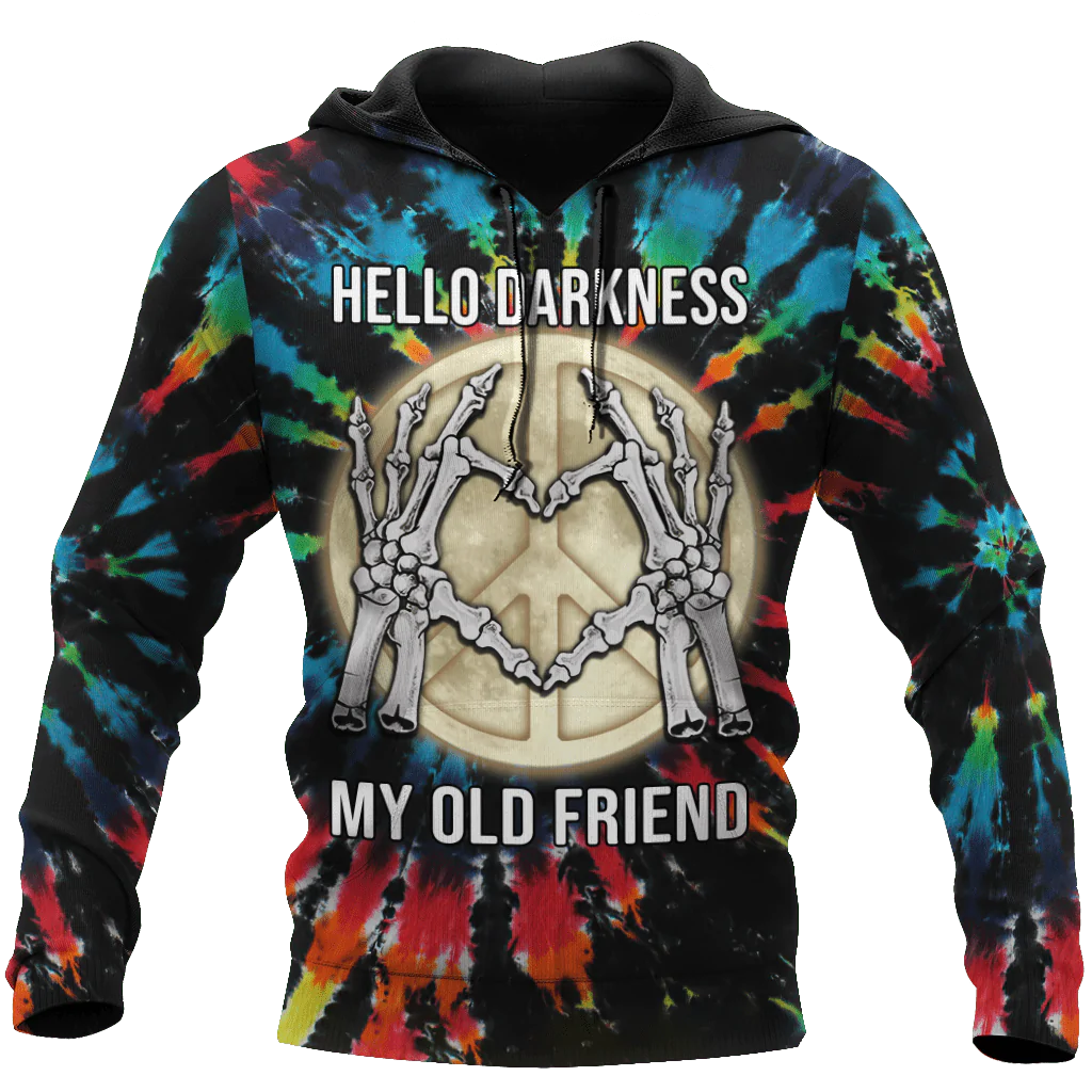 3D Hoodie For Hippie/ Hellow Darkness My Old Friend Hippie Clothing