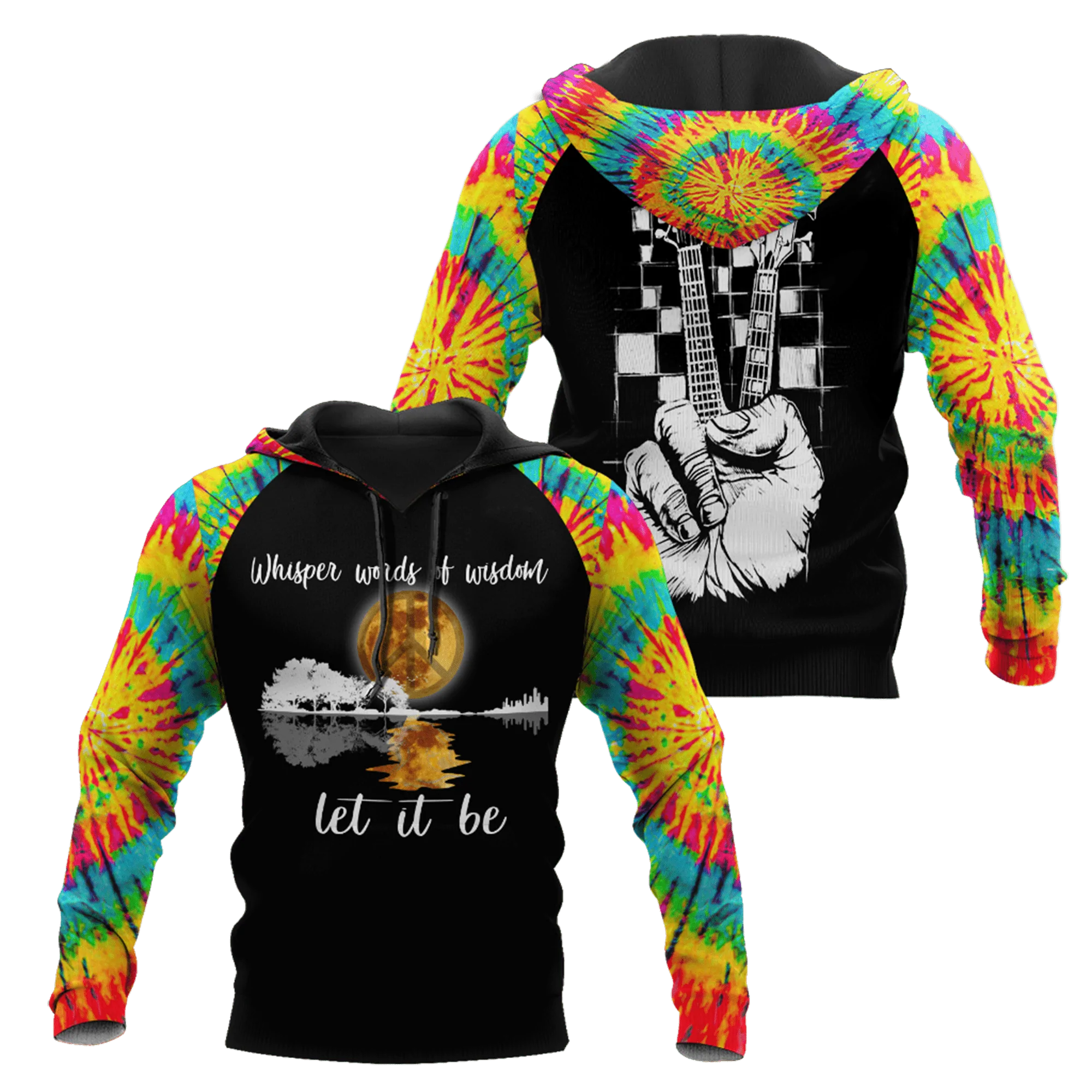 3D All Over Print Hoodie For Hippie Men And Women/ Whisper Words Of Wisdom Hippie Hoodies