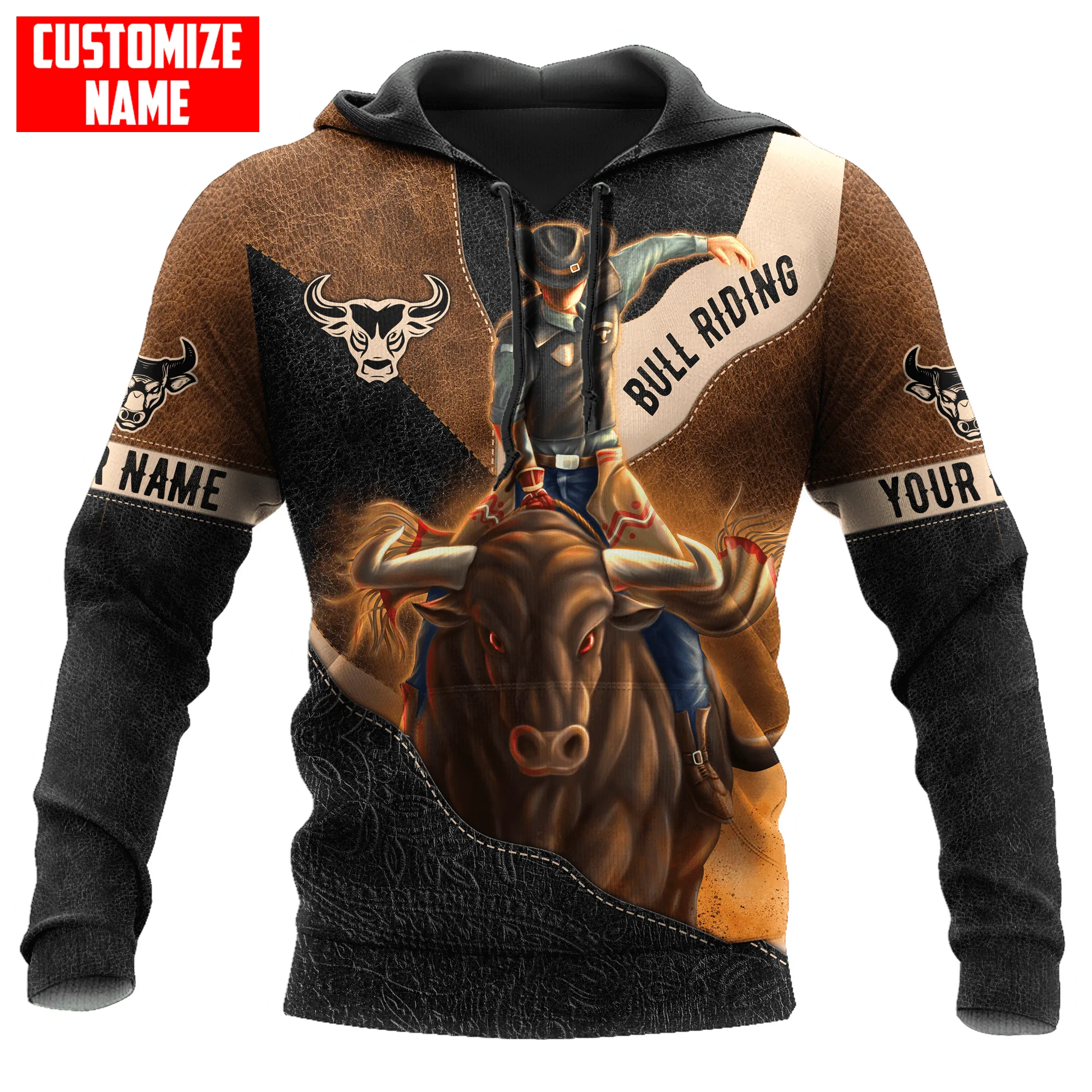 Personalized Bull Riding Cowboy Hoodie/ To My Cowboy Son Gift/ Cowboy Dad Hoodie