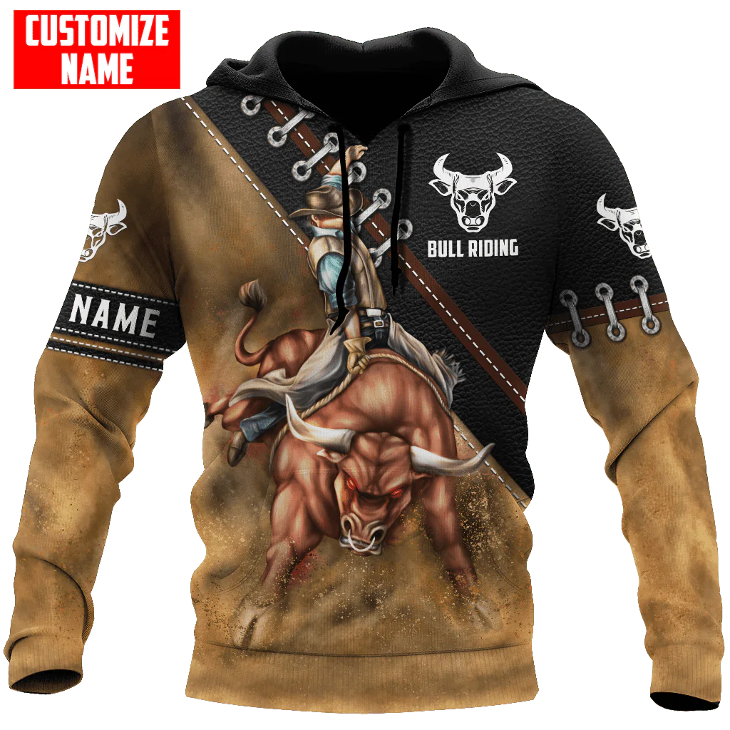 Personalized Bull Riding Cowboy Hoodie/ To My Cowboy Son Gift/ Cowboy Dad Hoodie