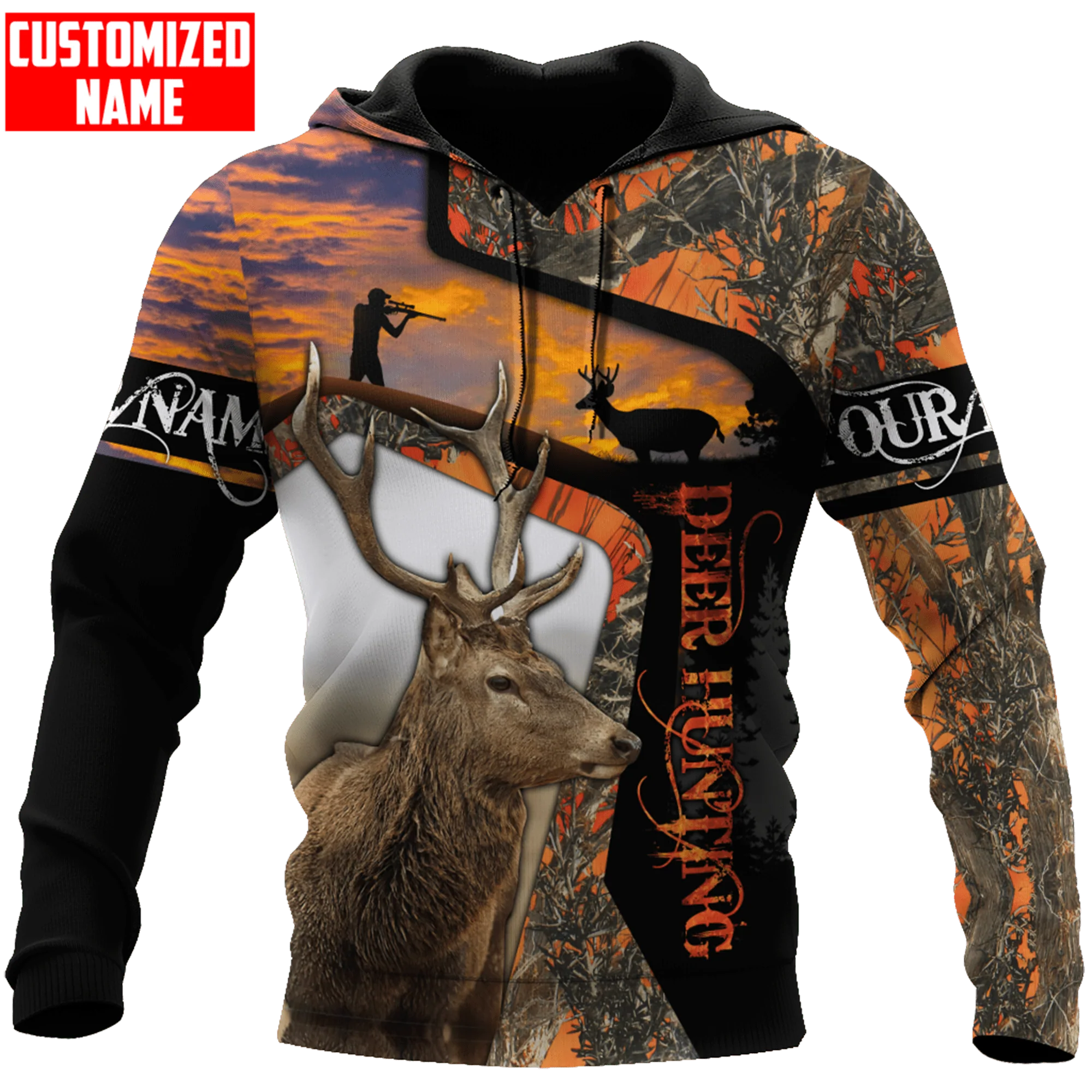 Personalized Hoodie For Hunter/ Cool Deer Hunting Hoodie/ 3D Full Print Hunting Hoodies