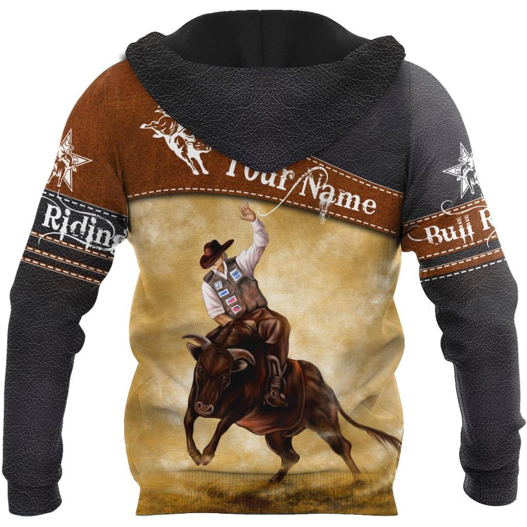 Customize Name Bull Riding Unisex Hoodie Cowboy Hoodies For Men Women/ Cowboy Riding Hoodies