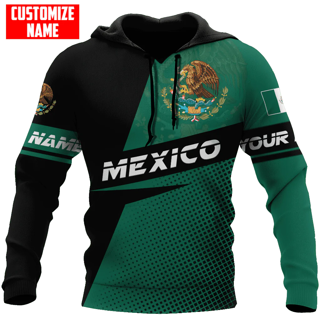 Personalized Name Mexico All Over Printed Unisex Hoodie/ Mexico Men