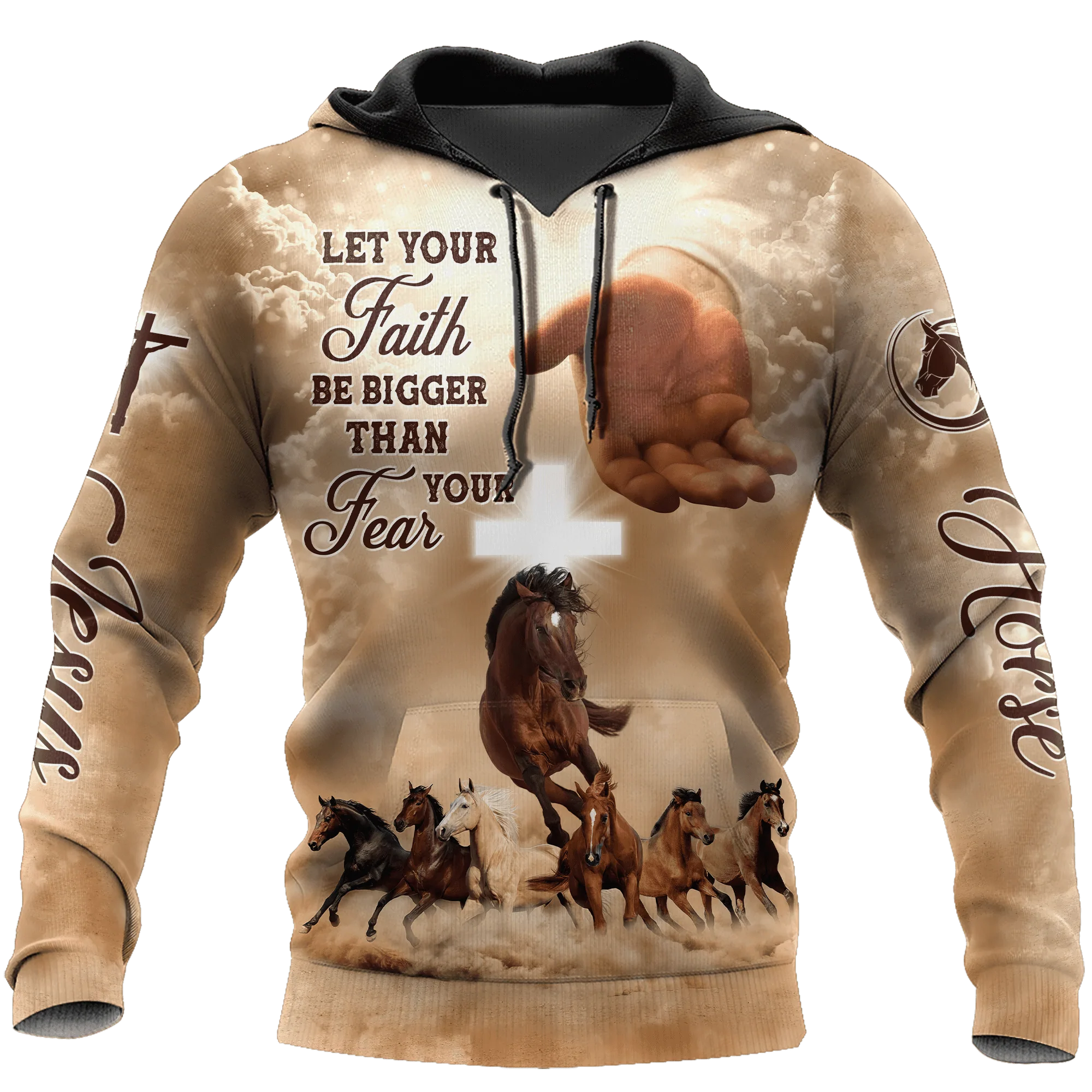 Let Your Faith Be Bigger Than Your Fear Horse All Over Printed Hoodie