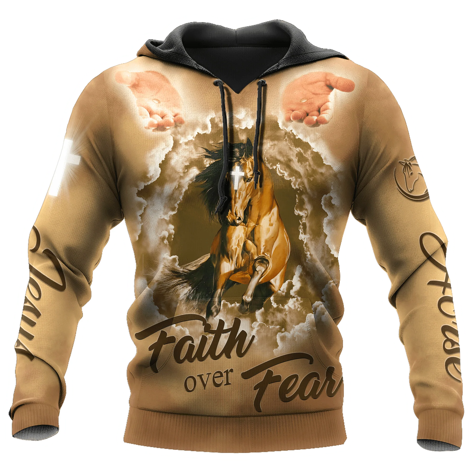 Horse Faith Over Fear 3D Hoodie/ Horse And Jesus Hoodie For Men And Women/ Horse Lover Gifts