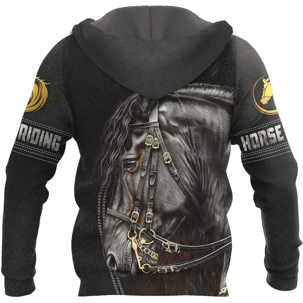 Custom Name Horse Hoodie/ Black Horse Hoodie For Men And Women/ Rodeo Horse Hoodie