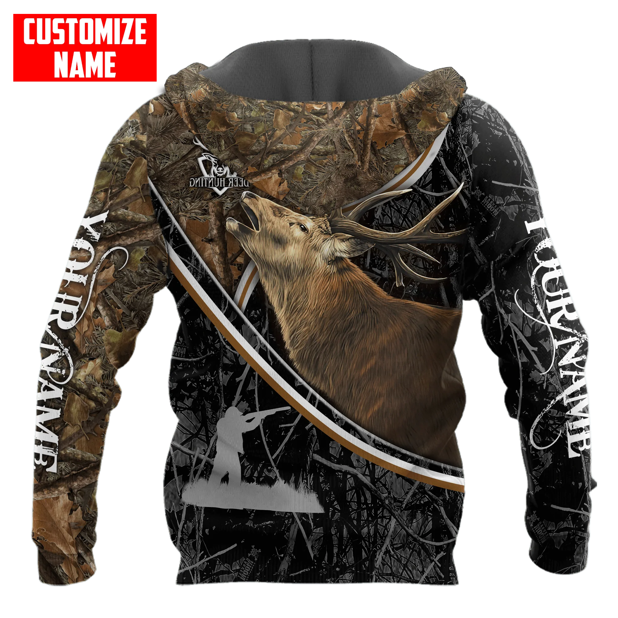 Personalized Name Hunter Hoodie For Him/ Deer Print On Hoodie 3D/ Deer Hunter Outfit/ Gift For Hunting Lover Hunting Club