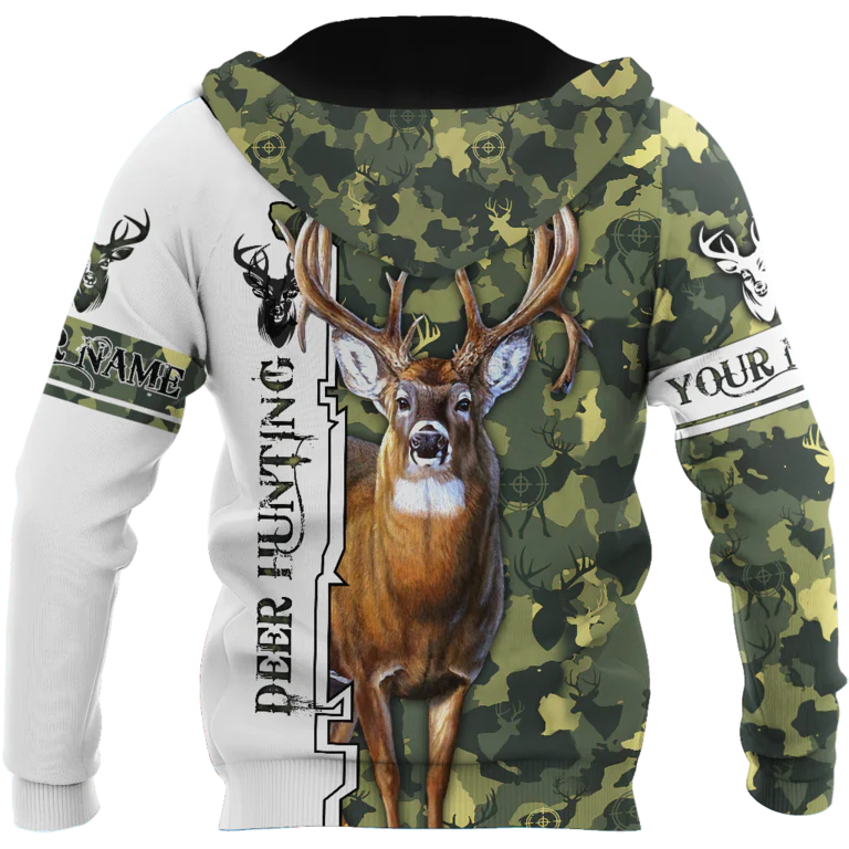 Custom Name Deer Hunting Hoodie Camo Pattern/ Coolspod Deer Hunting Hoodie/ Best Gift For Hunter