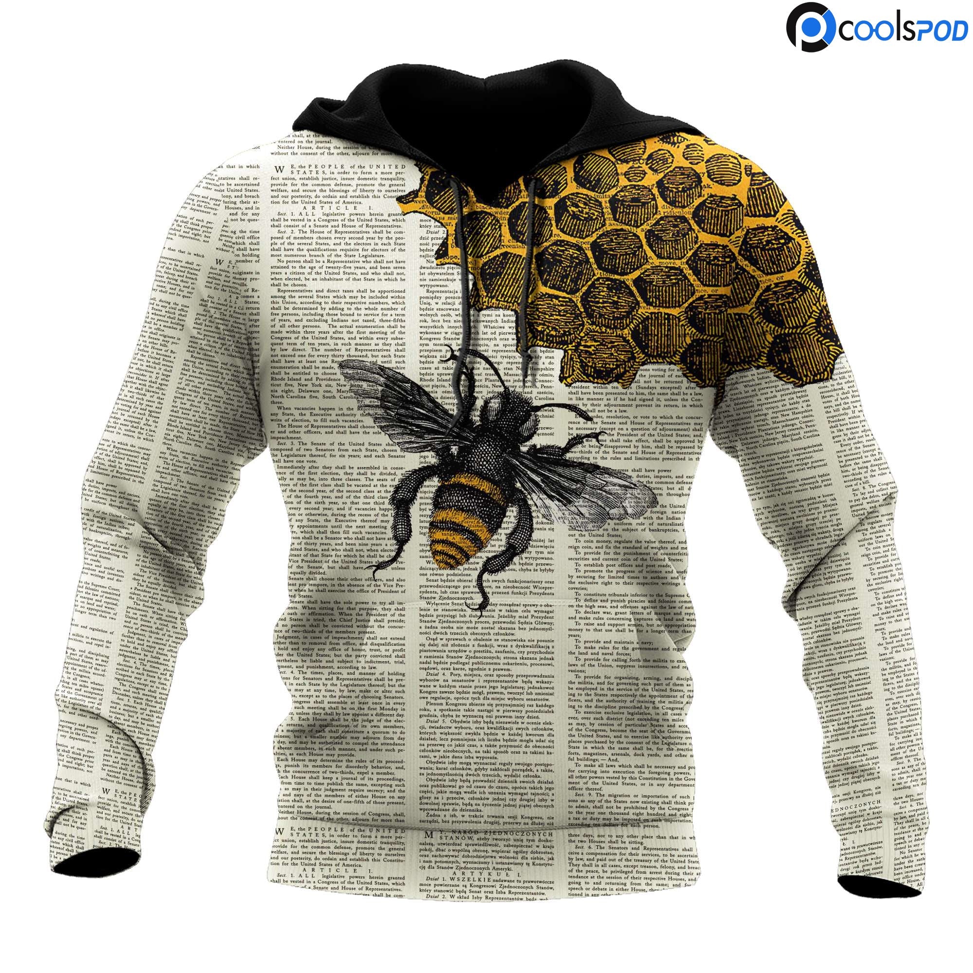 3D All Over Print Bee Shirt/ Bee Dictionary Page Premium Hoodie For Men Women/ Bee Lover Outfit
