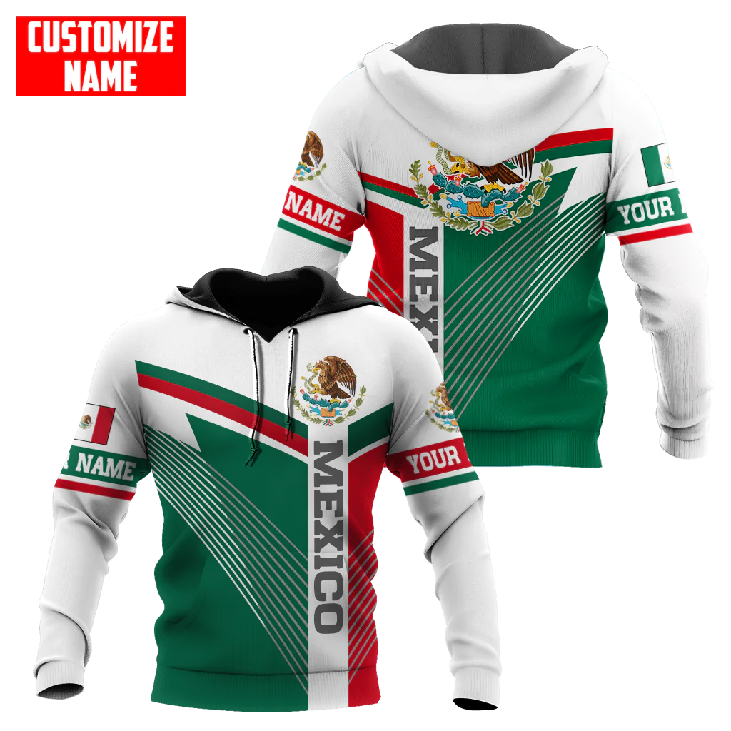 Personalized Mexican Hoodie/ Mexico Flag Pattern Eagle Hoodies
