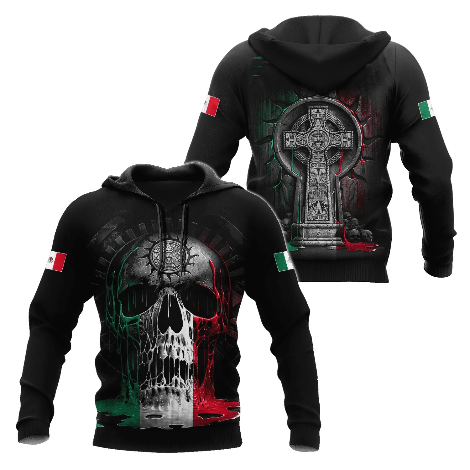 Mexico Skull Unisex 3D Hoodie/ Mexican Skeleton Hoodie/ Mexico Hoodies 3D Full Print