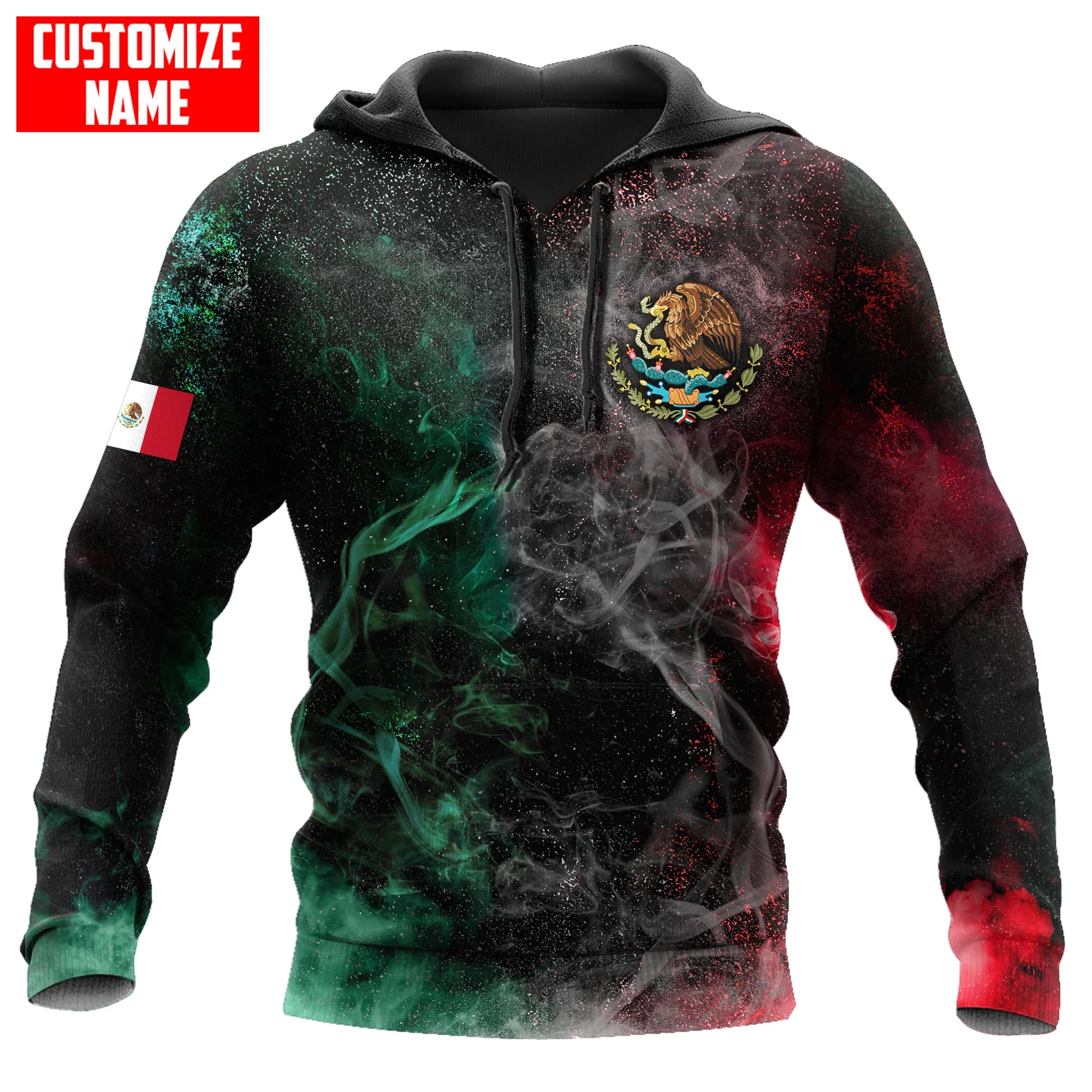 Personalized Mexico Aztec Blue Humingbird Unisex Hoodie/ 3D Aztec Mexican Hoodie/ Aztec Gift