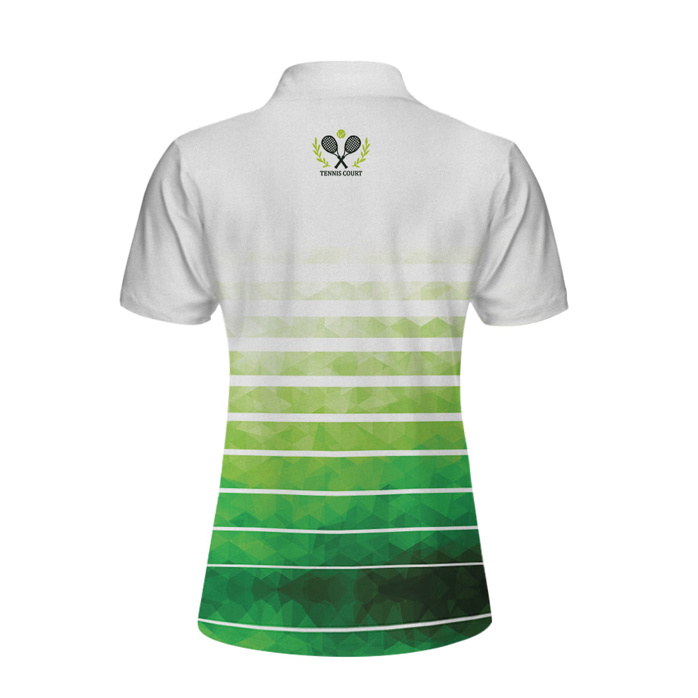 Abstract Green Geometric Tennis Short Sleeve Women Polo Shirt Coolspod