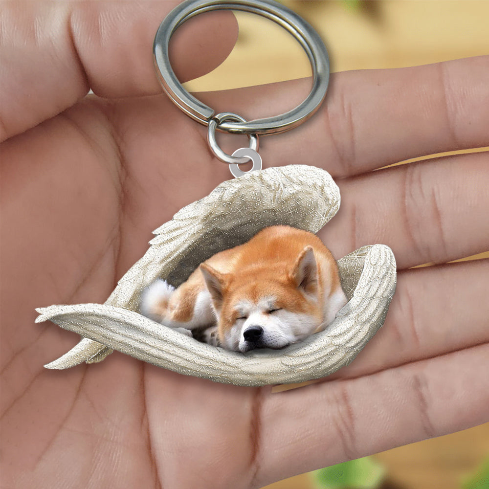 Akita Sleeping Angel Acrylic Keychain Dog Sleeping keychain