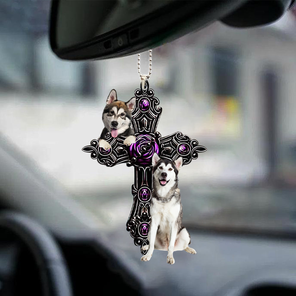 Alaskan Malamute Pray For God Car Hanging Ornament Dog Pray For God Ornament Coolspod