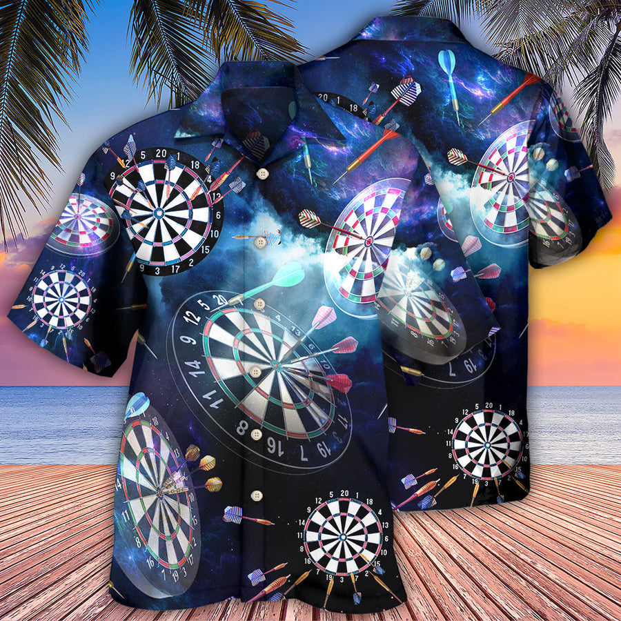 Darts Amazing Cool Into The Galaxy Hawaiian Shirt/ Dartboard Pattern Hawaiian Shirt