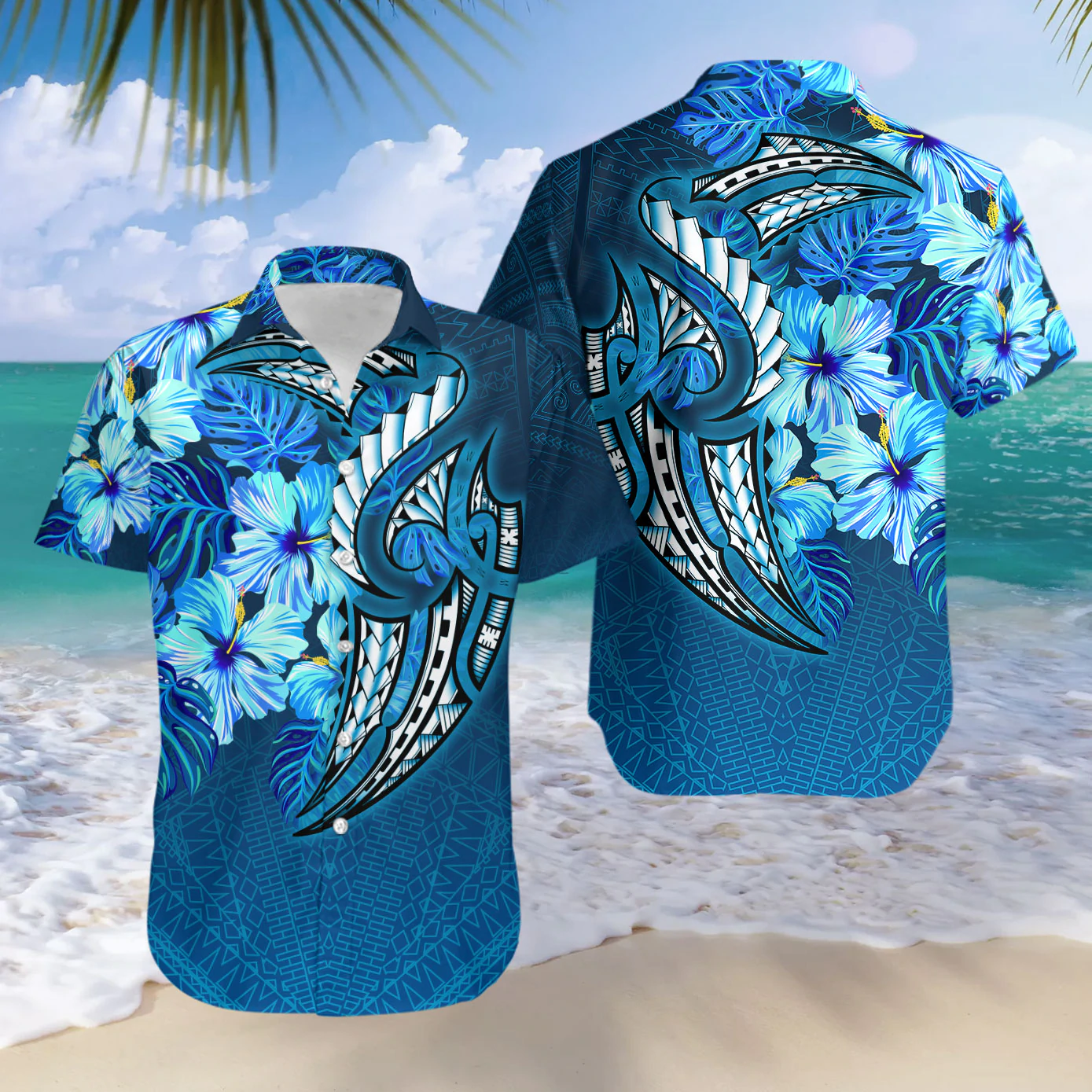 Amazing Polynesian Hibiscus Hawaii Shirt/ Hawaii shirts mens/ beach shirts for men