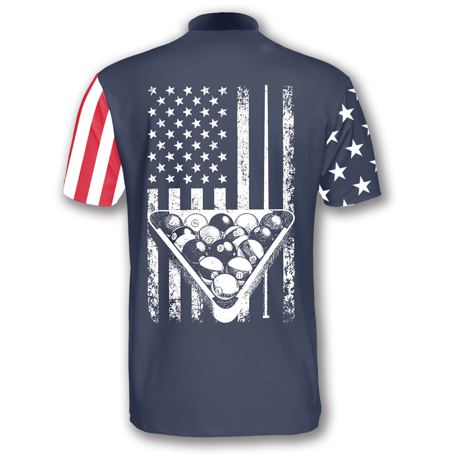 American Flag Navy Custom Billiard Jerseys for Men/ Best Gift for Billiard Lover/ Flag USA Billiard Shirt