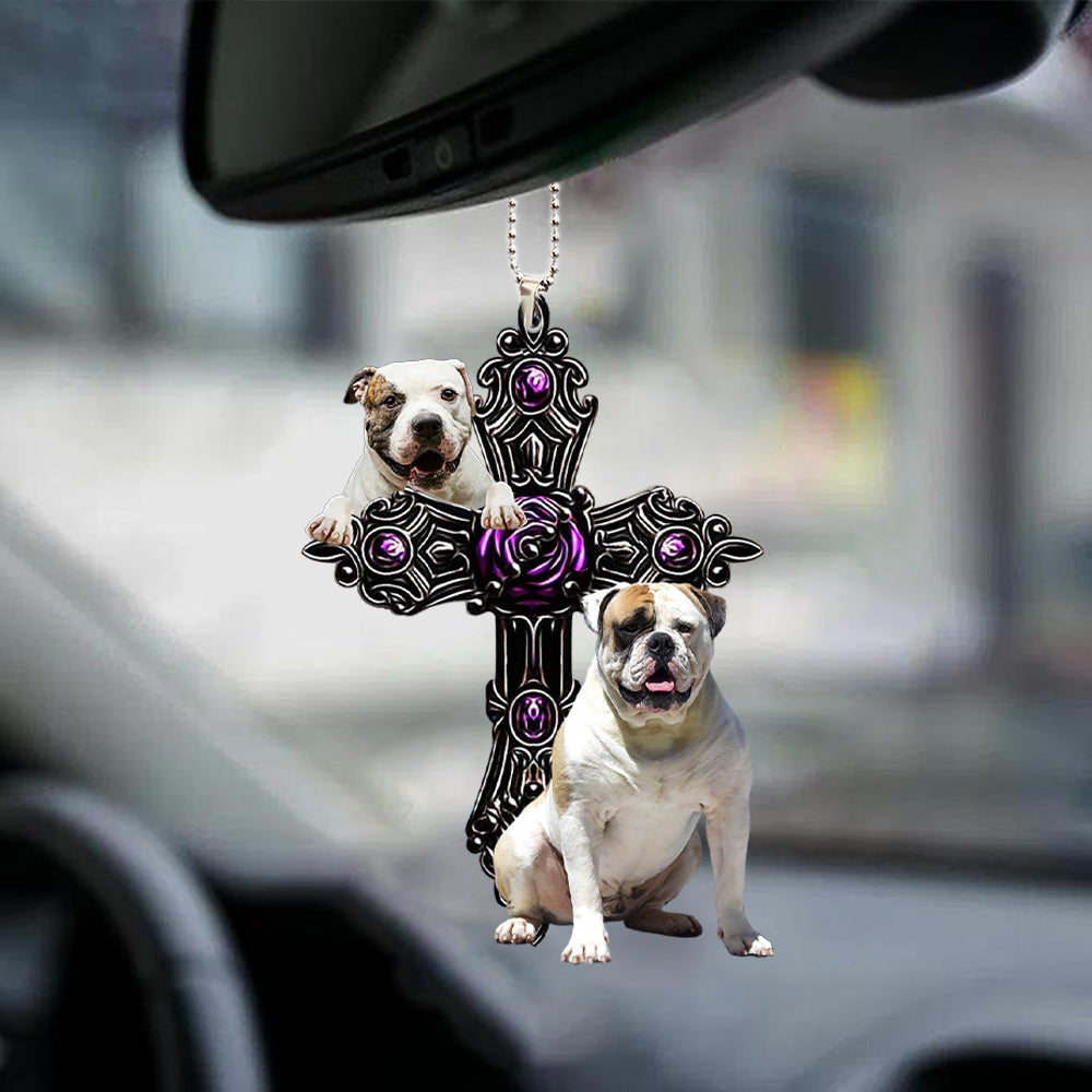 American Bulldog Pray For God Car Hanging Ornament Dog Pray For God Ornament Coolspod