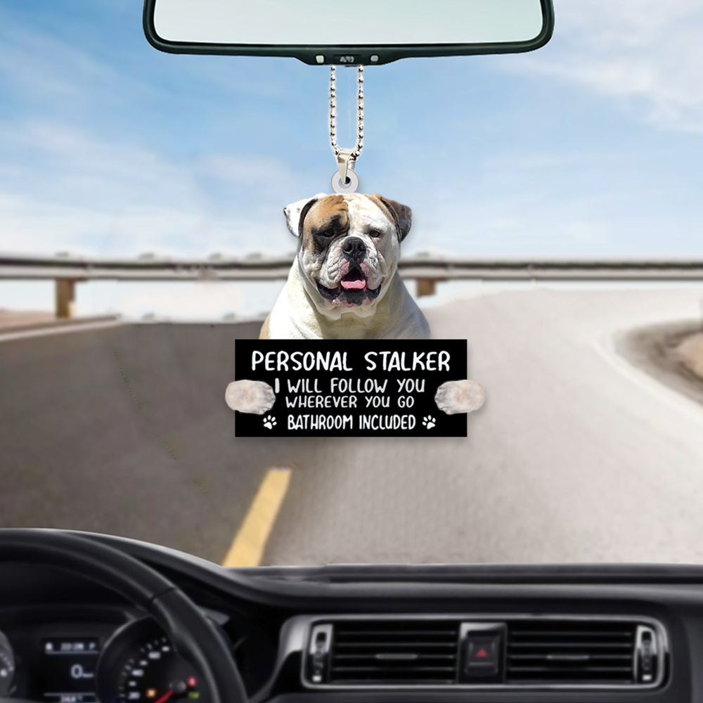 American Bulldog Personal Stalker Car Hanging Ornament