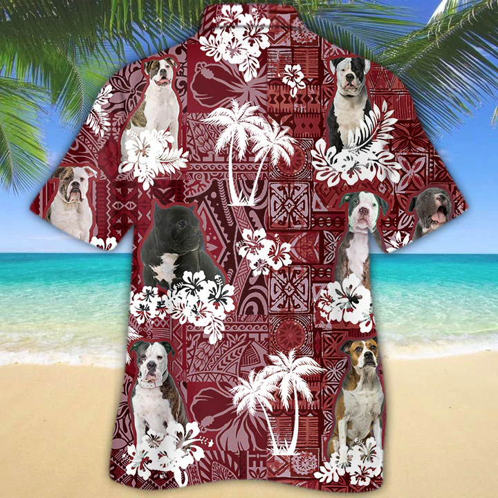 American Bulldog 2 Hawaiian Shirt/ Tropical Shirts/ Gift For Him/ Funny Hawaiian Shirts