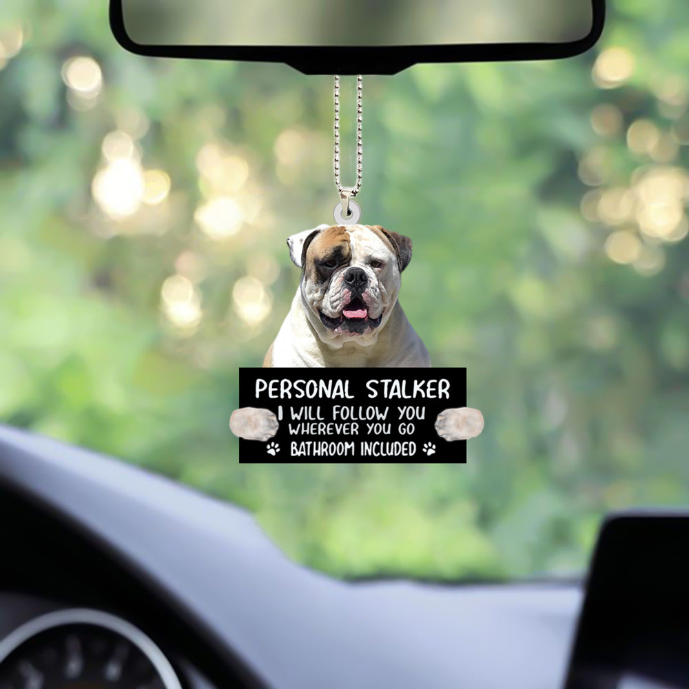 American Bulldog Personal Stalker Car Hanging Ornament