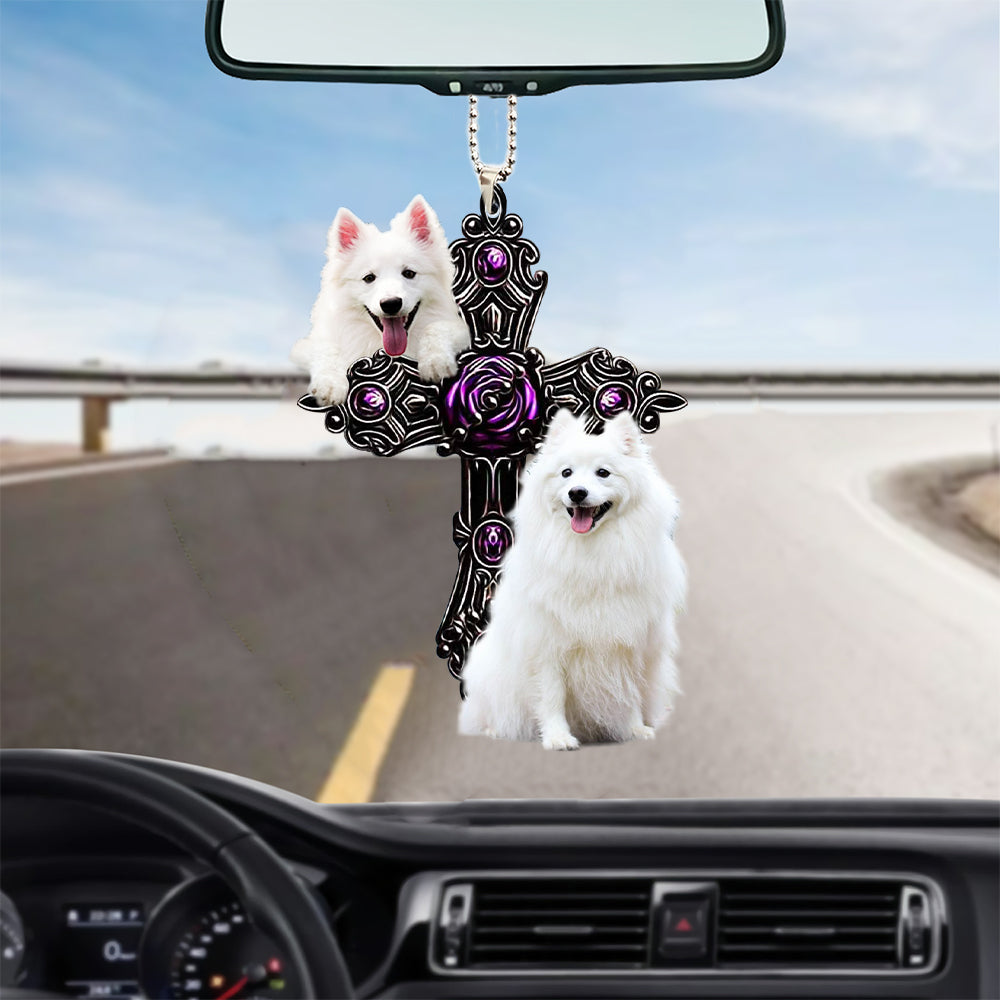 American Eskimo Pray For God Car Hanging Ornament Dog Pray For God Ornament Coolspod