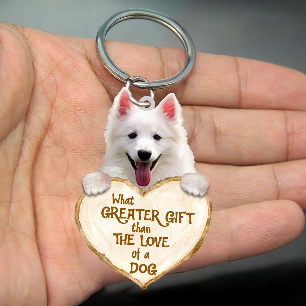 American Eskimo What Greater Gift Than The Love Of A Dog Acrylic Keychain Dog Keychain